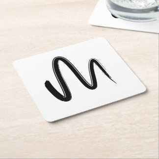 Posavasos Cuadrado De Papel Arte Gráfico de Patrón Continuo Minimalista Dibuja