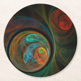 Posavasos Cuadrado De Papel Arte resumido azul de renacimiento