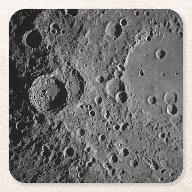 Posavasos Cuadrado De Papel Artemis II Lunar Craters (Anverso)