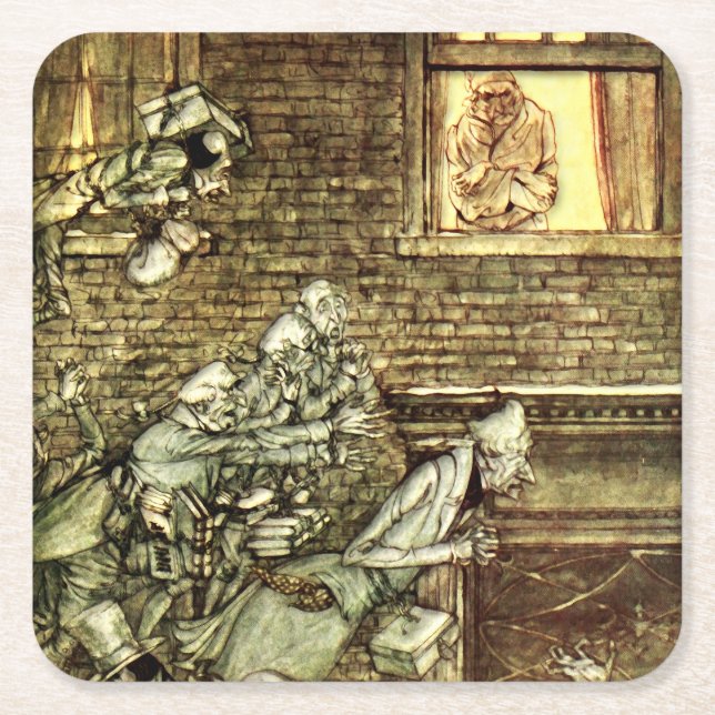 Posavasos Cuadrado De Papel Arthur Rackham - A Navidades Carol - Ghosts (Anverso)
