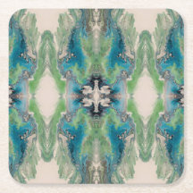 Artistic Fluid Abstract in Aqua & Green