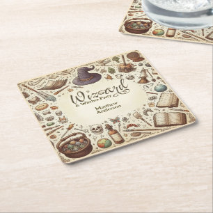 Posavasos Cuadrado De Papel Asistente para cosecha atestigua a Gorras de varas