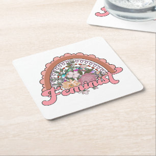 Posavasos Cuadrado De Papel Asistentes Feministas