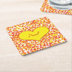 Posavasos Cuadrado De Papel ASL-I Love You with Heart de Shirley Taylor