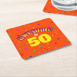 Posavasos Cuadrado De Papel Asombroso a los 50