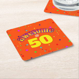 Posavasos Cuadrado De Papel Asombroso a los 50