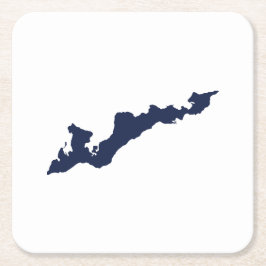 Posavasos Cuadrado De Papel Astillas de papel con logotipo de la isla de los p