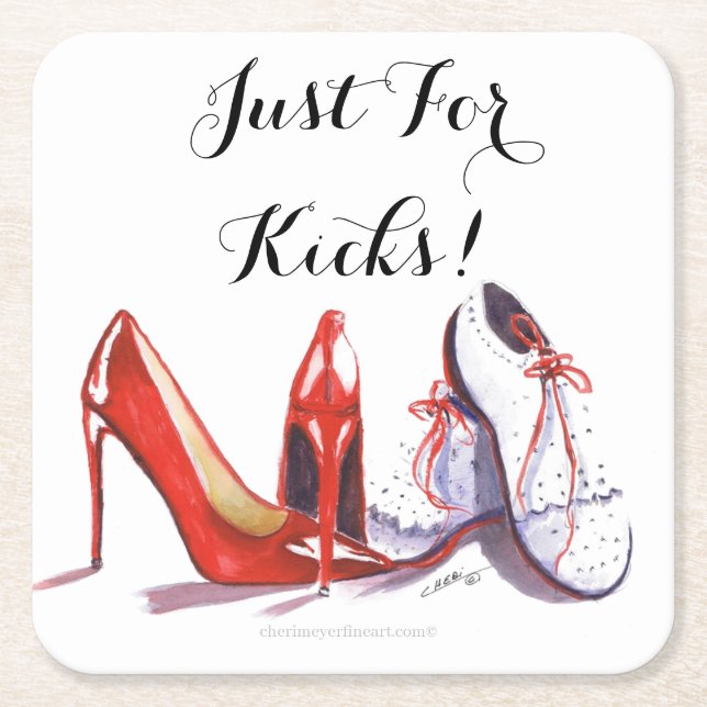 Posavasos Cuadrado De Papel Astillas - Sólo para patadas (Anverso)