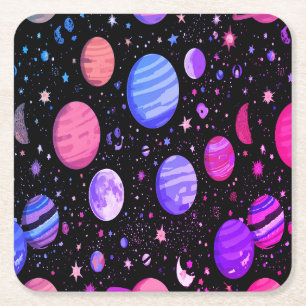 Posavasos Cuadrado De Papel Astral Galaxy Dust Coaster - Protector de mesa esp