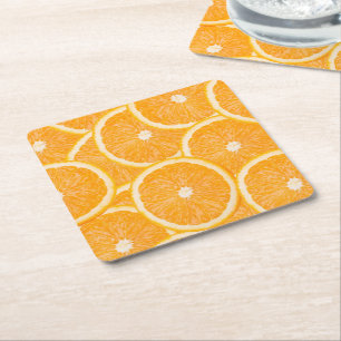 Posavasos Cuadrado De Papel Astras de naranja Slices