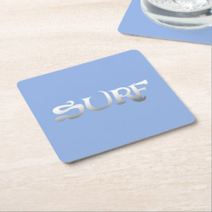 Posavasos Cuadrado De Papel Astras de papel azul de Surf