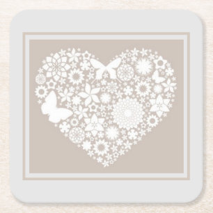 Posavasos Cuadrado De Papel Astras de papel - Corazón
