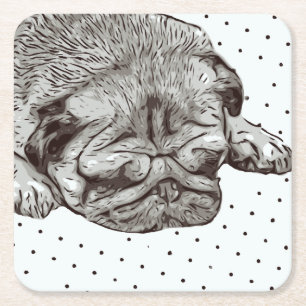 Posavasos Cuadrado De Papel Astras de Pug Life
