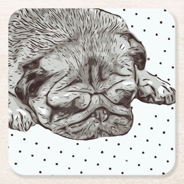 Posavasos Cuadrado De Papel Astras de Pug Life (Anverso)