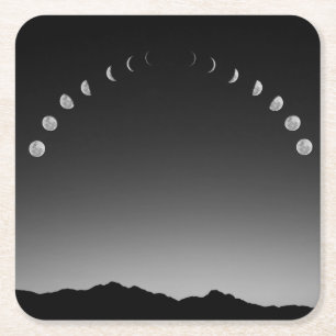 Posavasos Cuadrado De Papel Astras eclipses de la luna