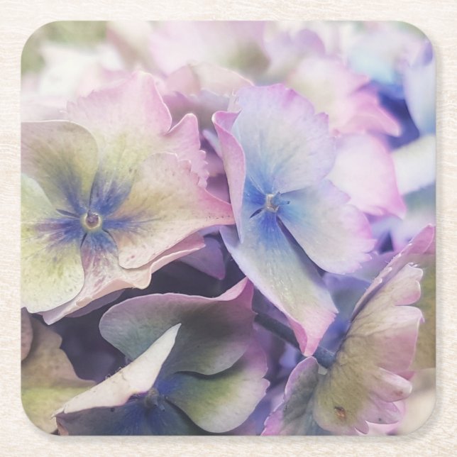 Posavasos Cuadrado De Papel Astras Florales (Anverso)