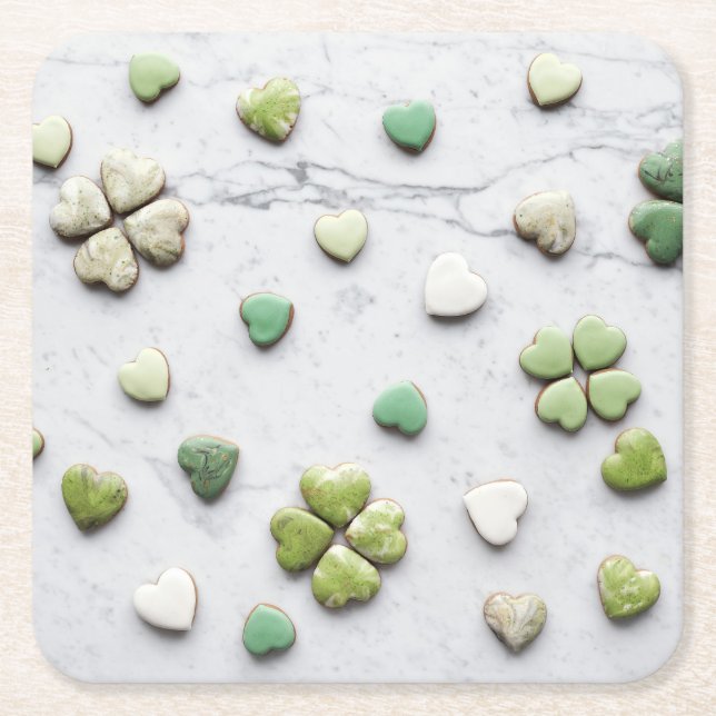 Posavasos Cuadrado De Papel Astratos cardíacos (Anverso)