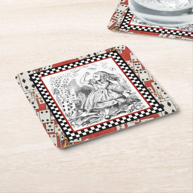 Posavasos Cuadrado De Papel Ataque de las tarjetas 1 (En perspectiva)