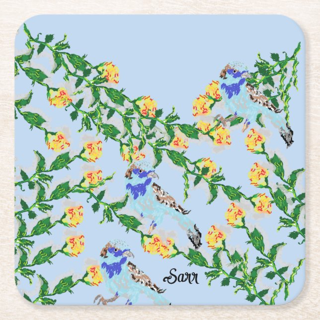 Posavasos Cuadrado De Papel Ataques de papel : Sonrisas (Anverso)