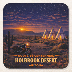 Posavasos Cuadrado De Papel Atardecer Holbrook Noche Estrellada Hito