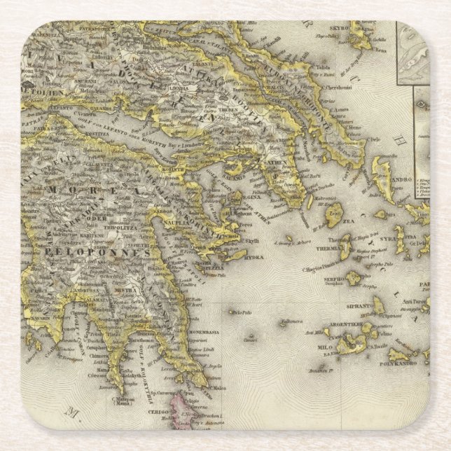 Posavasos Cuadrado De Papel Atenas, Grecia (Anverso)