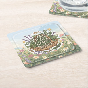 Posavasos Cuadrado De Papel Atesora Las Cosas Simples