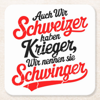 Posavasos Cuadrado De Papel Auch wir schweizer haben Krieger