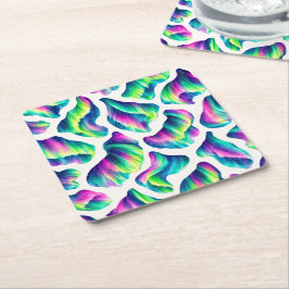 Posavasos Cuadrado De Papel Aurora Boreal Luz del Norte