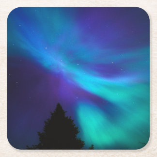 Posavasos Cuadrado De Papel Aurora Borealis | Canada Ontario Sudbury