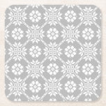 Posavasos Cuadrado De Papel Auseklis Saulite<br><div class="desc">Auseklis Saulite de sol gris y blanco letón tradicional</div>