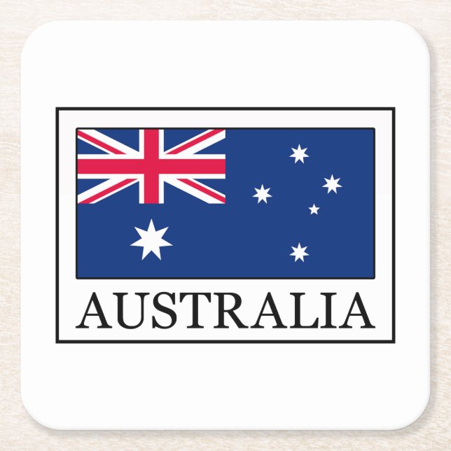 Posavasos Cuadrado De Papel Australia (Anverso)