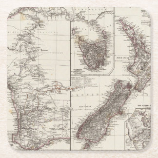 Posavasos Cuadrado De Papel Australia occidental Tasmania y Nueva Zelanda