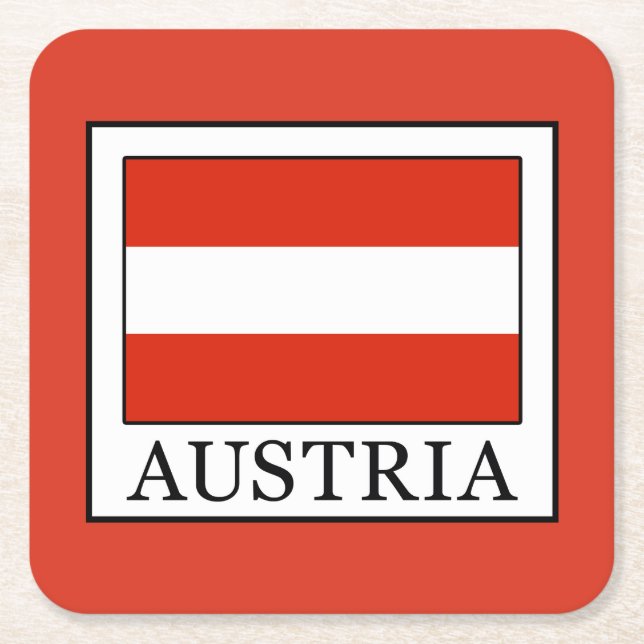 Posavasos Cuadrado De Papel Austria (Anverso)