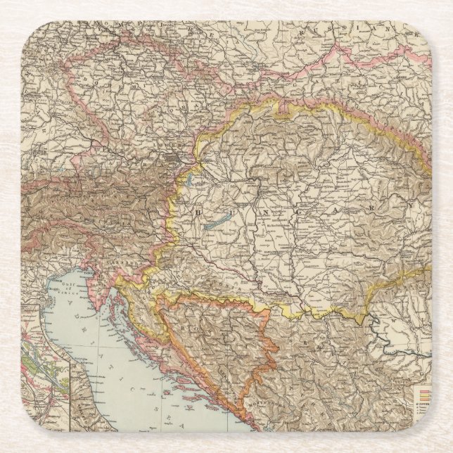 Posavasos Cuadrado De Papel Austria Hungría 2 (Anverso)