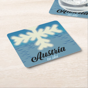 Posavasos Cuadrado De Papel Austria para esquiar