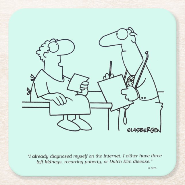 Posavasos Cuadrado De Papel Autodiagnóstico (Anverso)