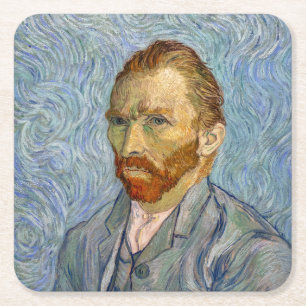 Posavasos Cuadrado De Papel Autorretrato de Vincent Van Gogh