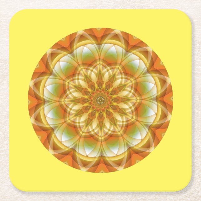 Posavasos Cuadrado De Papel Autumn Kaleidoscope (Anverso)