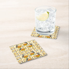 Posavasos Cuadrado De Papel Autumn Pumpkin Pattern Disposable Paper Coasters