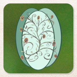 Posavasos Cuadrado De Papel Autumn Vine Paper Coaster