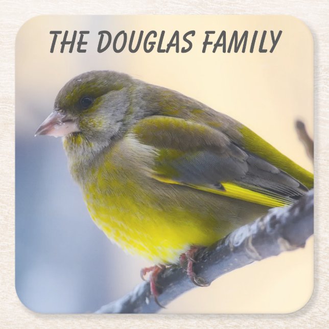 Posavasos Cuadrado De Papel Ave silvestre de cierre (Anverso)