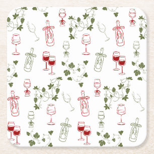 Posavasos Cuadrado De Papel Avejentando como un buen vino