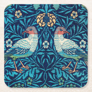 Posavasos Cuadrado De Papel Aves, William Morris