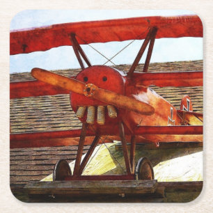 Posavasos Cuadrado De Papel Avión de época por Shirley Taylor