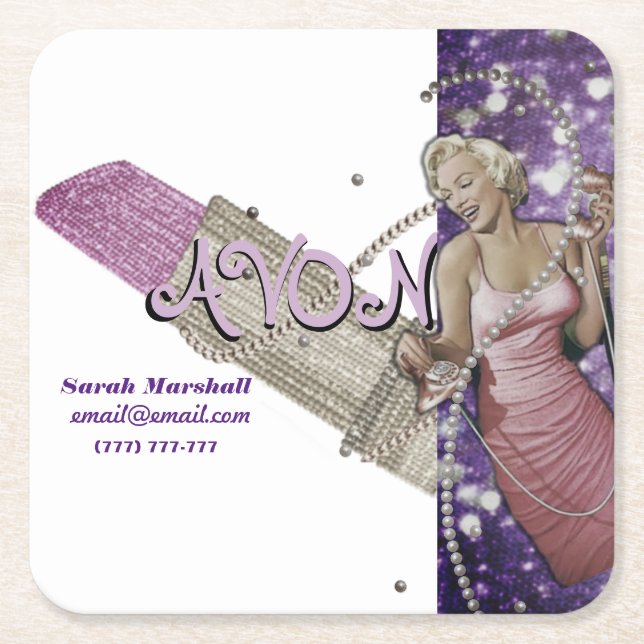 Posavasos Cuadrado De Papel Avon (Anverso)