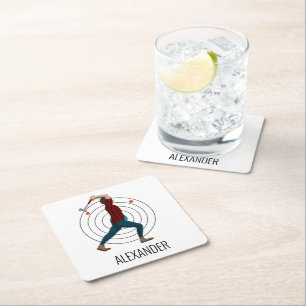 Posavasos Cuadrado De Papel Ax Throwing