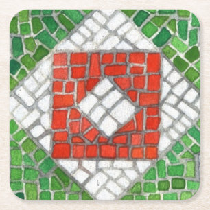 Posavasos Cuadrado De Papel AYUDAS DE papel cuadrado MOSAIC