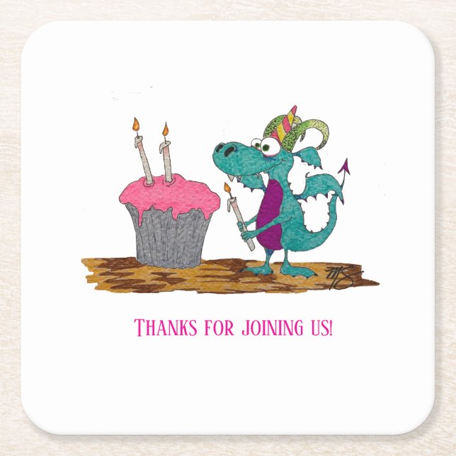 Posavasos Cuadrado De Papel ¡Ayudé! (Anverso)