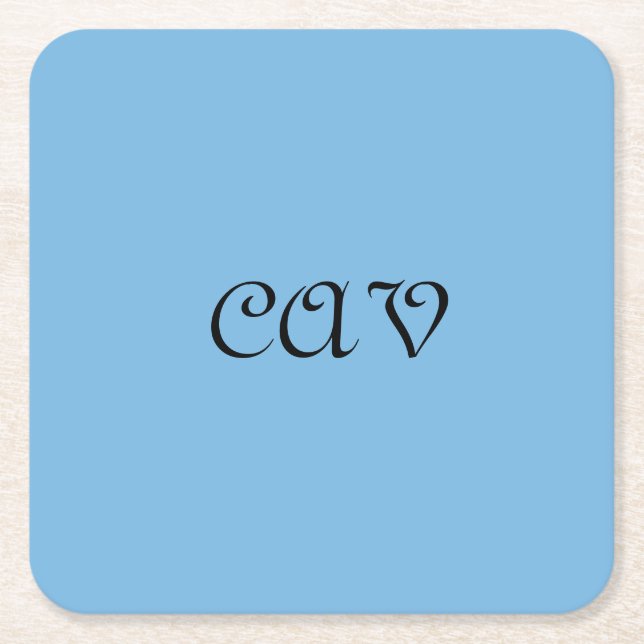 Posavasos Cuadrado De Papel Azul de Cornflower (Anverso)