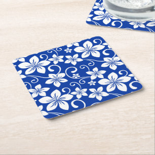POSAVASOS CUADRADO DE PAPEL AZUL HAWAII (AZUL DE RIOYAL)